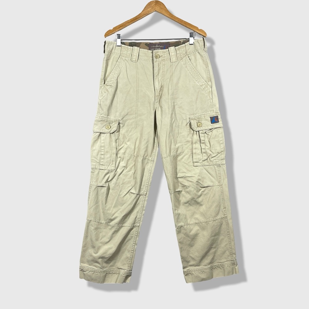 Wonderwall Surf Utility Cargo Pants Mens 34x30 Khaki Tan Gorpcore Y2K Streetwear